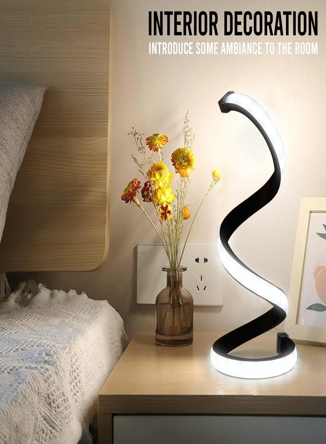 الجستو مصباح طاولة جيستو LED بجهد 5 فولت - يعمل بمنفذ USB مع مصباح LED قابل للتعتيم بثلاثة ألوان متغيرة | مصباح ليلي أنيق بتصميم حلزوني لغرفة النوم، غرفة المعيشة، غرفة الدراسة، والطاولة الجانبية - Image 5